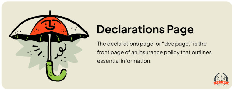 Declarations page definition.